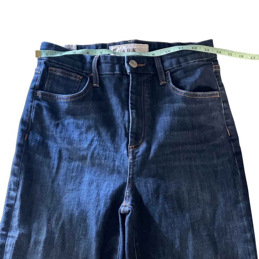 Frank Eileen Killian High Rise Straight Leg Raw Hem Stretch Jeans Size 27 Blue - Picture 5 of 12